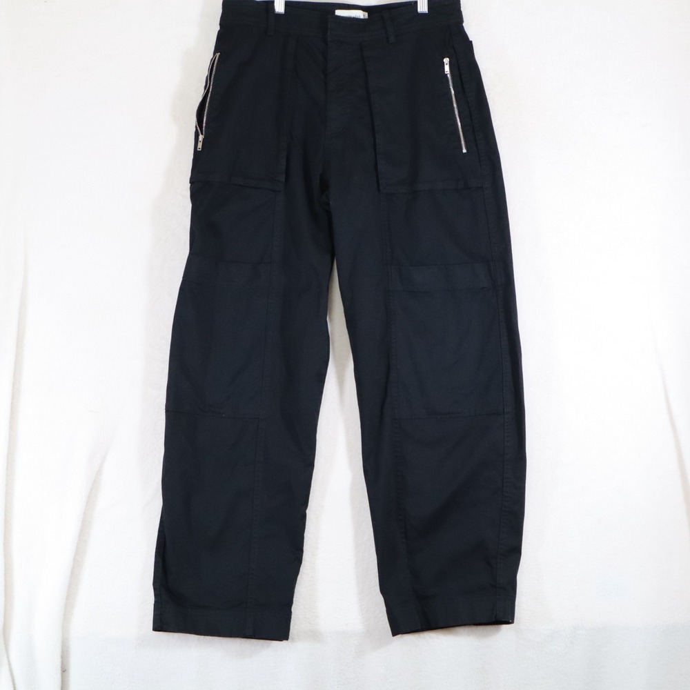 Abercrombie & Fitch Womens 10 Regular Black Straight Leg Cargo Pants Zip